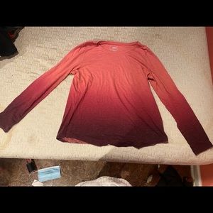 Light to dark pink ombré long sleeve. Sonoma size medium. Light weight material.